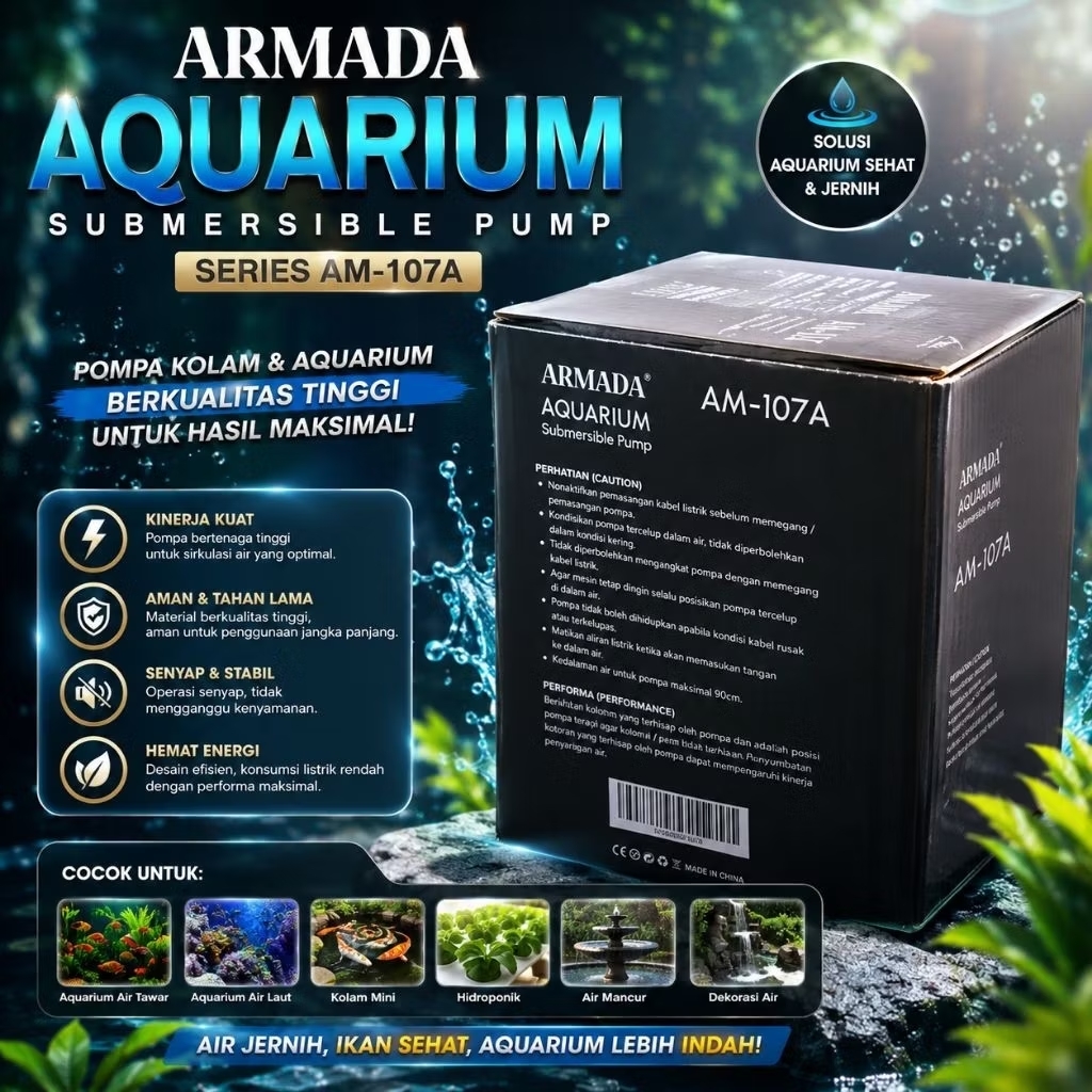 ARMADA AM 107A POMPA KOLAM AQUARIUM SUBMERSIBLE PUMP