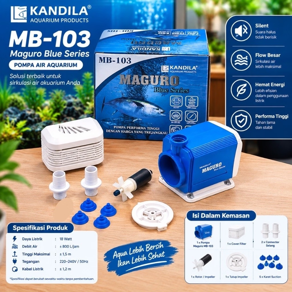 KANDILA MAGURO MB 103 Blue Series Pompa Kolam Aquarium Hidroponik