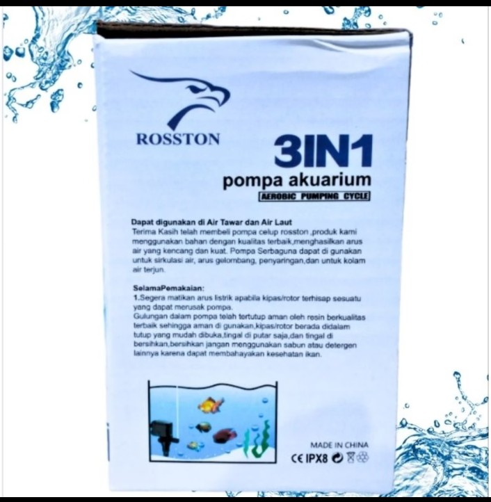 ROSSTON SP 1200 Pompa Aquarium Aquascape kolam kecil