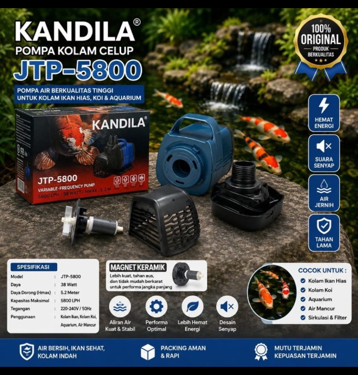 KANDILA JTP 5800 POMPA KOLAM AQUARIUM VARIABLE FREQUENCY PUMP