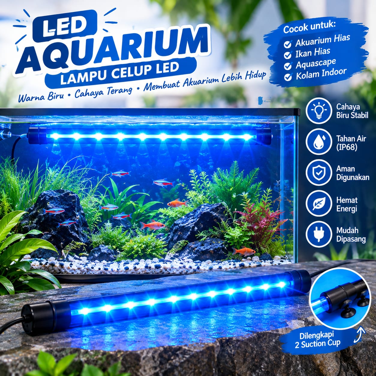LED GOKANA T4 LED 40 LAMPU AQUARIUM AQUASCAPE SUBMERSIBLE LAMP