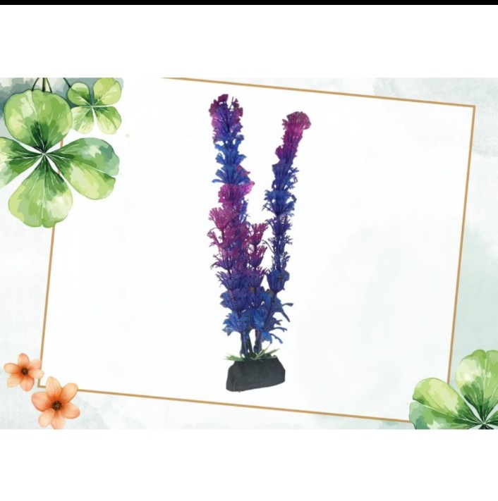 Hiasan Dekorasi Aquarium Ornamen Bunga 25CM