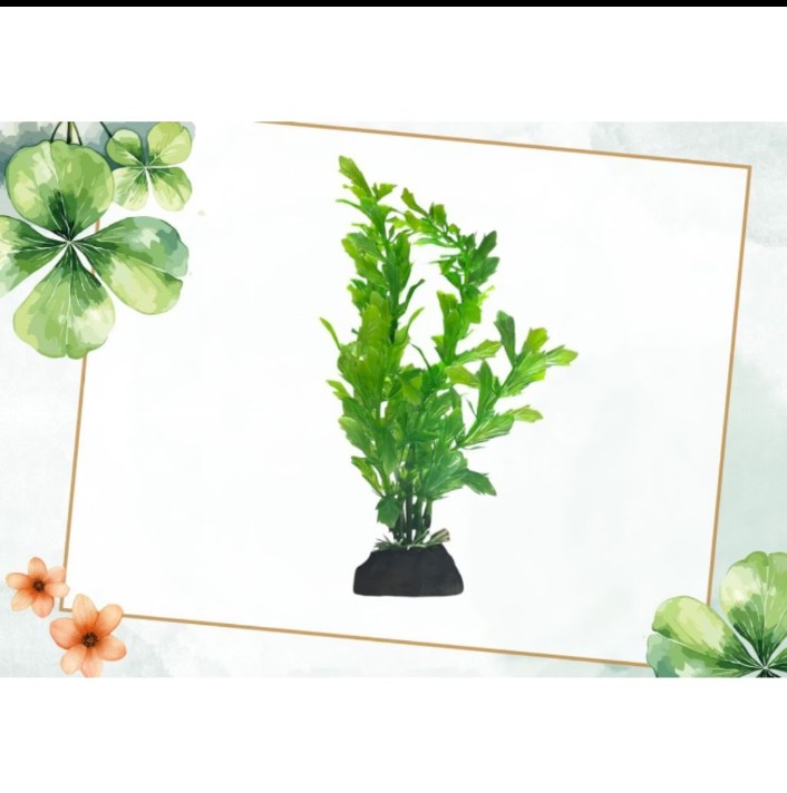 Hiasan Dekorasi Aquarium Ornamen Bunga 25CM