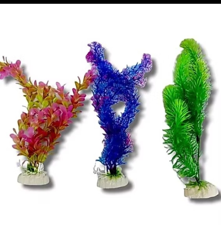 Hiasan aquarium tanaman plastik BUNGA 30CM