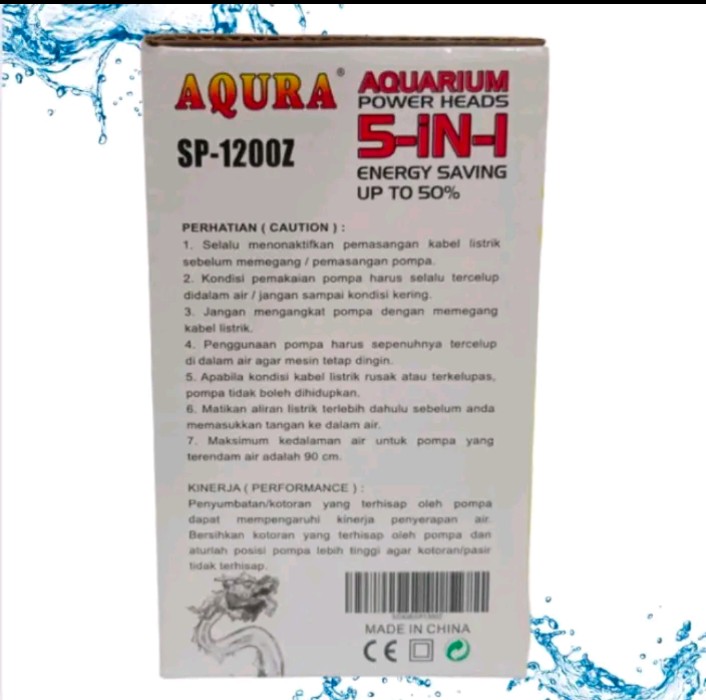 AQURA SP 1200Z POMPA KOLAM KECIL AQUARIUM AQUASCAPE