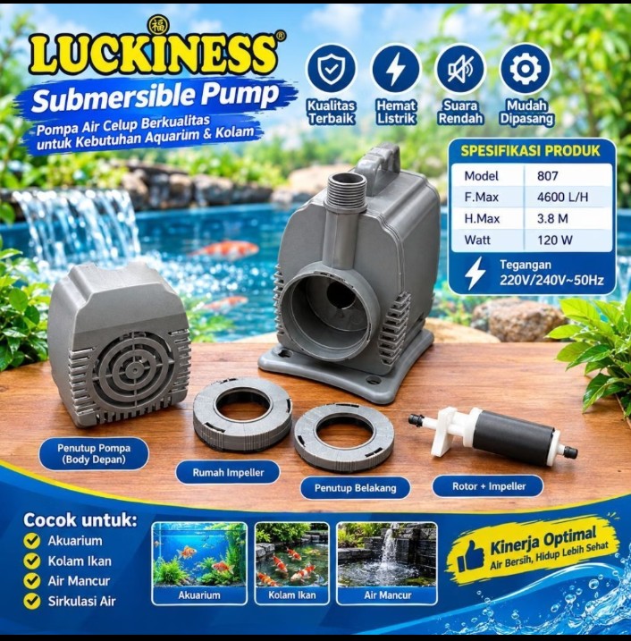 LUCKINESS 807 POMPA KOLAM AQUARIUM AIR MANCUR