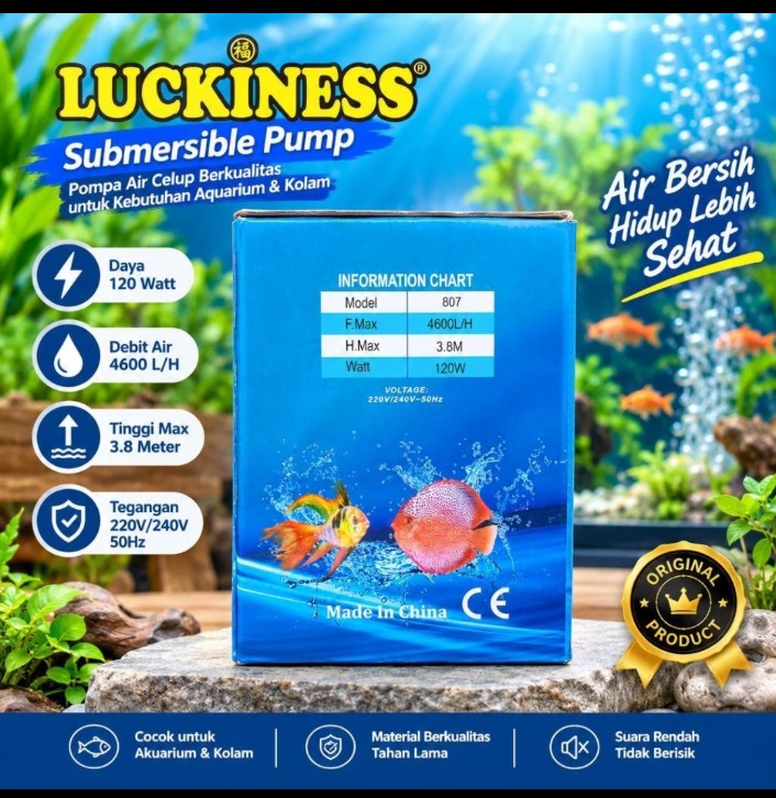 LUCKINESS 807 POMPA KOLAM AQUARIUM AIR MANCUR