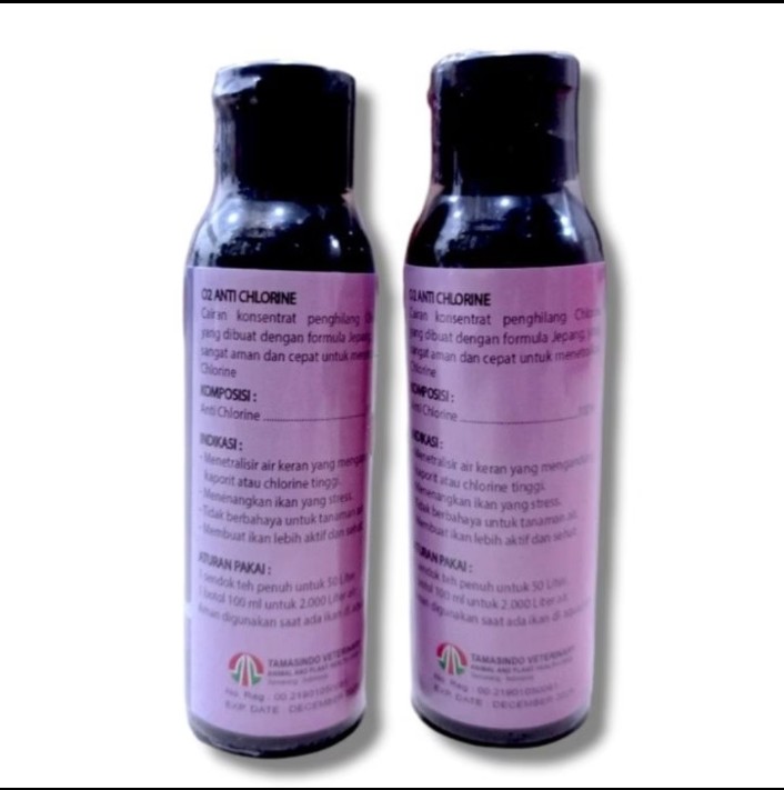Obat ikan Aquarium Kolam penetral kaporit TAMASINDO O2 ANTI CHLORINE 100ml