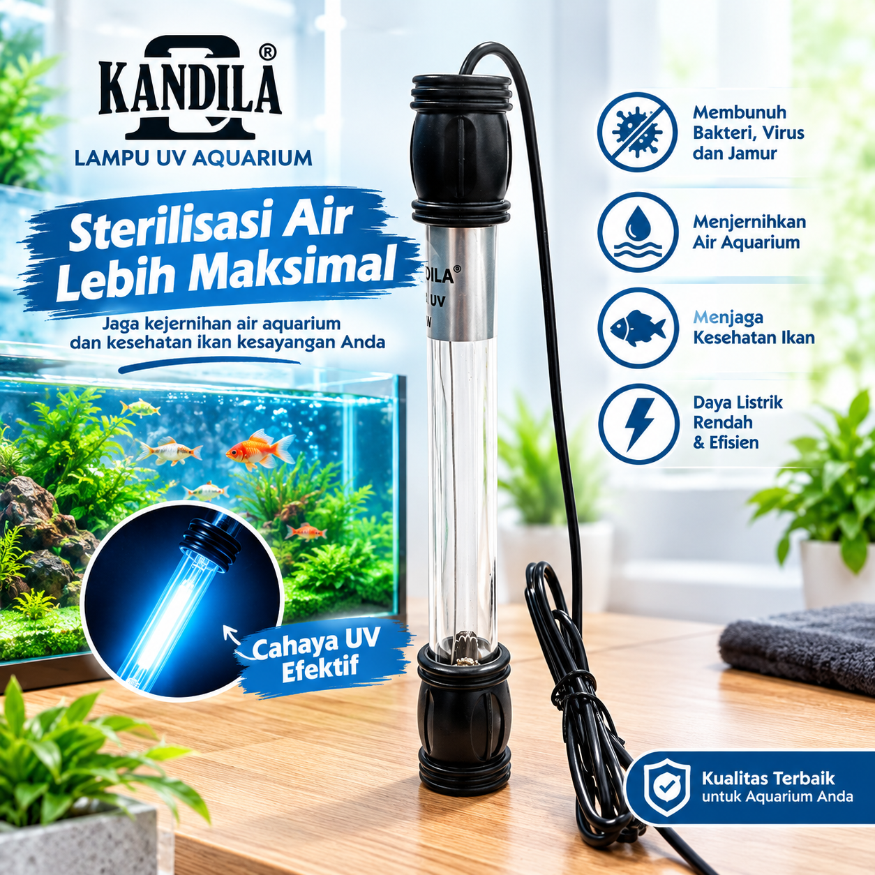 LAMPU UV KANDILA Z 05 / 09 / 13 LAMPU UV AQUARIUM UNTUK AIR TAWAR DAN AIR ASIN