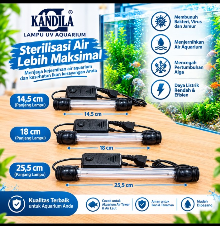LAMPU UV KANDILA Z 05 / 09 / 13 LAMPU UV AQUARIUM UNTUK AIR TAWAR DAN AIR ASIN
