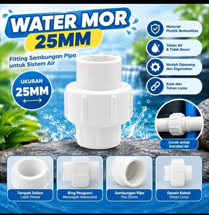 Aksesoris Pipa PVC 25mm untuk Kolam dan Aquarium L Pipa / Water Mor / Stop Kran / Bulkhead / Bottom Drain Untuk Filter Chinese Style
